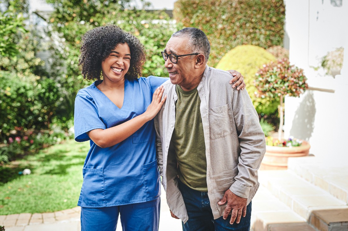 Careers staff helping senior